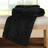 Arctic Boho Knit Jacquard Fleece Plush Medium Weight Fluffy Blanket